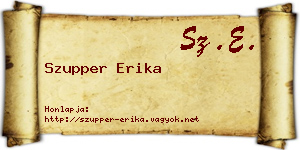 Szupper Erika névjegykártya